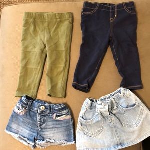Lot of 4 Girls 18M Bottoms